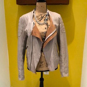 Beige Lightweight Leather Jacket
